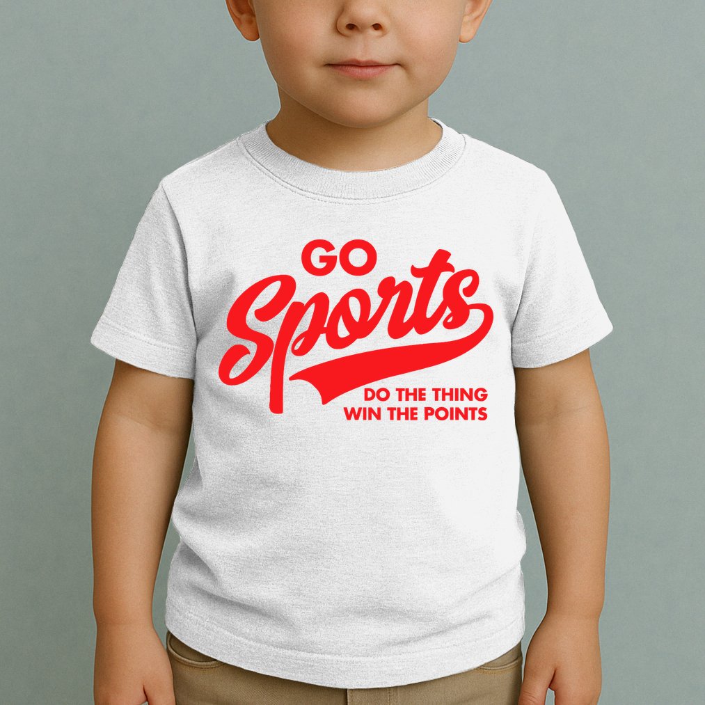 Go Sports Do The Thing Win The Points Funny Red Text Toddler T-Shirt