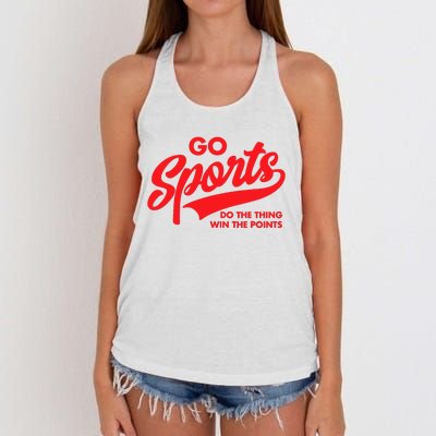 Go Sports Do The Thing Win The Points Funny Red Text Women's Knotted Racerback Tank