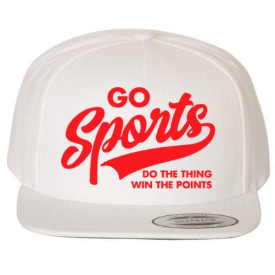 Go Sports Do The Thing Win The Points Funny Red Text Wool Snapback Cap