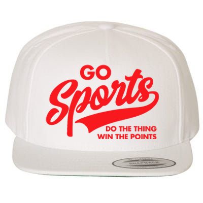 Go Sports Do The Thing Win The Points Funny Red Text Wool Snapback Cap