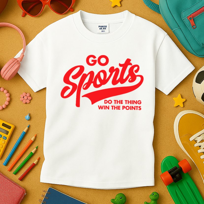 Go Sports Do The Thing Win The Points Funny Red Text Kids T-Shirt