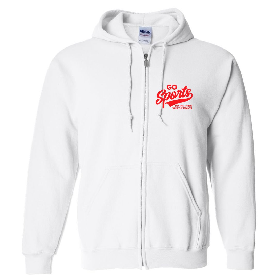Go Sports Do The Thing Win The Points Funny Red Text Full Zip Hoodie