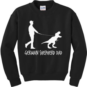 German Shepherd Dad Dinosaur GSD Owners Funny Father's Day Kids Sweatshirt