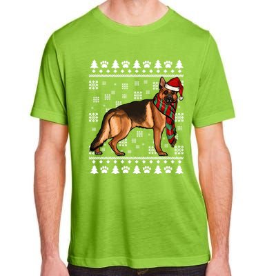 Ger Shepherd Dog Santa Hat Xmas Ugly Christmas Funny Gift Adult ChromaSoft Performance T-Shirt