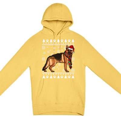 Ger Shepherd Dog Santa Hat Xmas Ugly Christmas Funny Gift Premium Pullover Hoodie