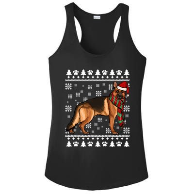 Ger Shepherd Dog Santa Hat Xmas Ugly Christmas Funny Gift Ladies PosiCharge Competitor Racerback Tank