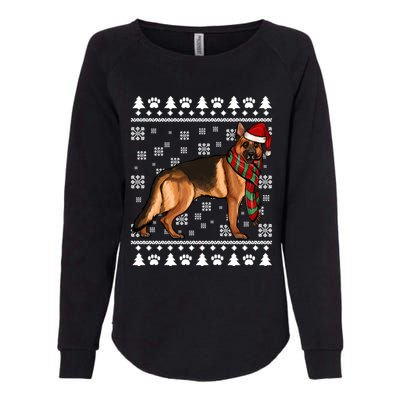 Ger Shepherd Dog Santa Hat Xmas Ugly Christmas Funny Gift Womens California Wash Sweatshirt