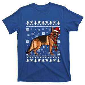 Ger Shepherd Dog Santa Hat Xmas Ugly Christmas Funny Gift T-Shirt