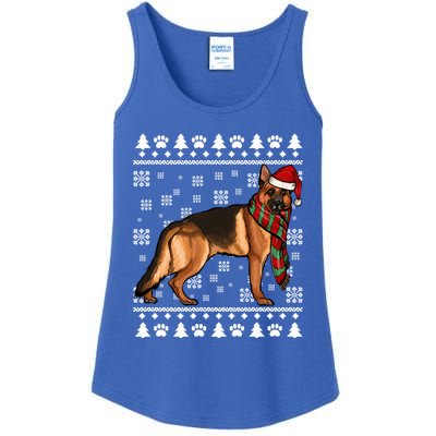 Ger Shepherd Dog Santa Hat Xmas Ugly Christmas Funny Gift Ladies Essential Tank