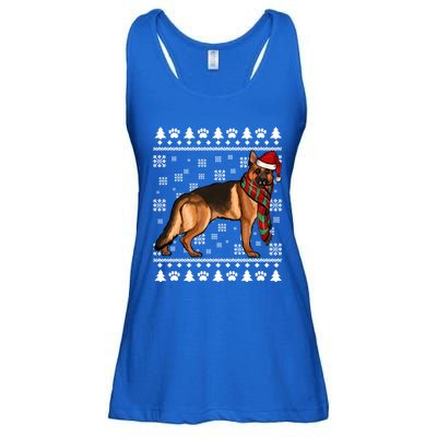 Ger Shepherd Dog Santa Hat Xmas Ugly Christmas Funny Gift Ladies Essential Flowy Tank