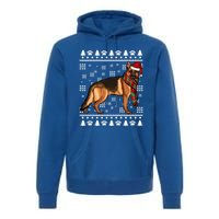 Ger Shepherd Dog Santa Hat Xmas Ugly Christmas Funny Gift Premium Hoodie