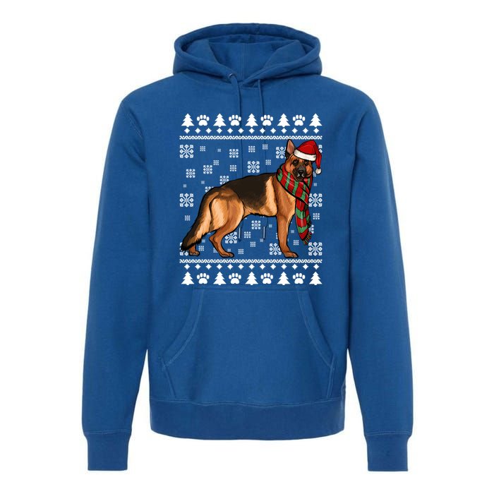 Ger Shepherd Dog Santa Hat Xmas Ugly Christmas Funny Gift Premium Hoodie