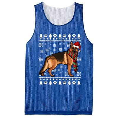 Ger Shepherd Dog Santa Hat Xmas Ugly Christmas Funny Gift Mesh Reversible Basketball Jersey Tank