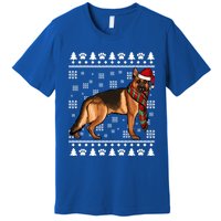 Ger Shepherd Dog Santa Hat Xmas Ugly Christmas Funny Gift Premium T-Shirt