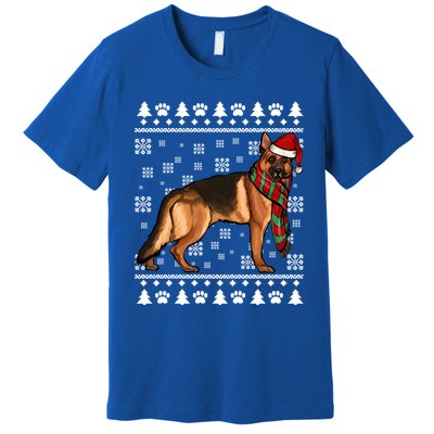 Ger Shepherd Dog Santa Hat Xmas Ugly Christmas Funny Gift Premium T-Shirt