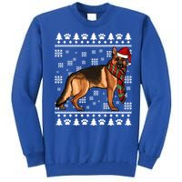 Ger Shepherd Dog Santa Hat Xmas Ugly Christmas Funny Gift Tall Sweatshirt