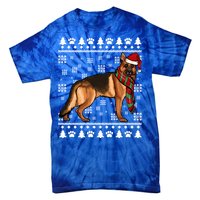 Ger Shepherd Dog Santa Hat Xmas Ugly Christmas Funny Gift Tie-Dye T-Shirt