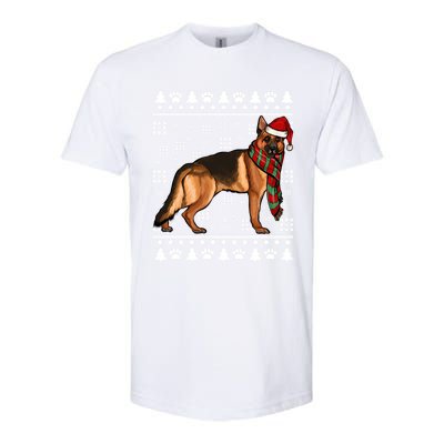 Ger Shepherd Dog Santa Hat Xmas Ugly Christmas Funny Gift Softstyle® CVC T-Shirt