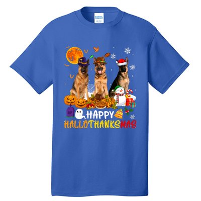 Ger Shepherd Dog Happy Hallothanksmas Xmas Dog Lover Cute Gift Tall T-Shirt