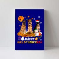 Ger Shepherd Dog Happy Hallothanksmas Xmas Dog Lover Cute Gift Canvas