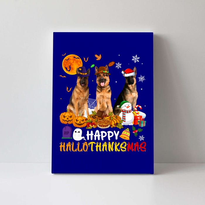 Ger Shepherd Dog Happy Hallothanksmas Xmas Dog Lover Cute Gift Canvas