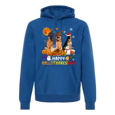 Ger Shepherd Dog Happy Hallothanksmas Xmas Dog Lover Cute Gift Premium Hoodie