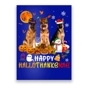 Ger Shepherd Dog Happy Hallothanksmas Xmas Dog Lover Cute Gift Poster