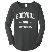 Goodwill South Dakota Sd Vintage Athletic Sports Women's Perfect Tri Tunic Long Sleeve Shirt