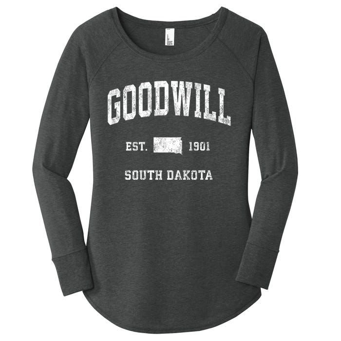 Goodwill South Dakota Sd Vintage Athletic Sports Women's Perfect Tri Tunic Long Sleeve Shirt