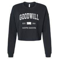 Goodwill South Dakota Sd Vintage Athletic Sports Cropped Pullover Crew