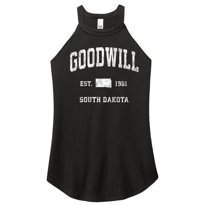 Goodwill South Dakota Sd Vintage Athletic Sports Women's Perfect Tri Rocker Tank