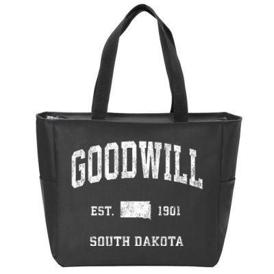 Goodwill South Dakota Sd Vintage Athletic Sports Zip Tote Bag