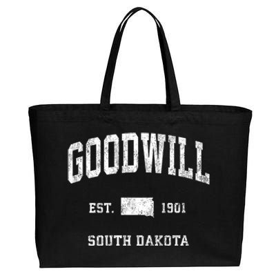 Goodwill South Dakota Sd Vintage Athletic Sports Cotton Canvas Jumbo Tote