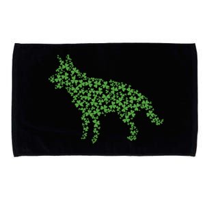 Green Shamrock Dog St Patricks Day Microfiber Hand Towel