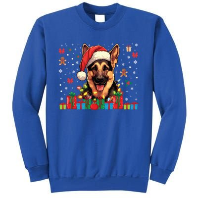 Ger Shepherd Dog Xmas Lights Funny Christmas Gift Tall Sweatshirt