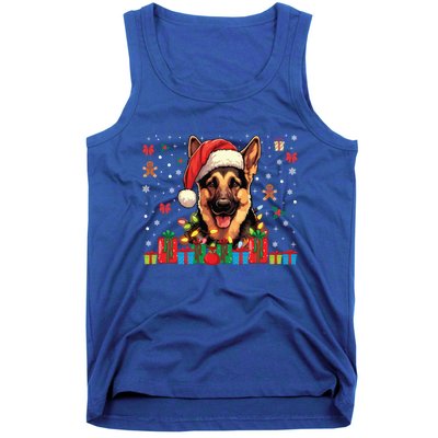 Ger Shepherd Dog Xmas Lights Funny Christmas Gift Tank Top