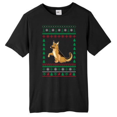 Ger Shepherd Dog Lover Boys Girls Xmas Ugly Sweater Party Gift Tall Fusion ChromaSoft Performance T-Shirt