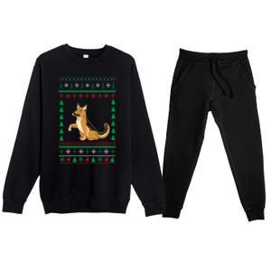 Ger Shepherd Dog Lover Boys Girls Xmas Ugly Sweater Party Gift Premium Crewneck Sweatsuit Set