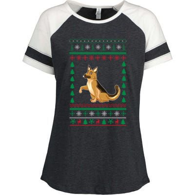 Ger Shepherd Dog Lover Boys Girls Xmas Ugly Sweater Party Gift Enza Ladies Jersey Colorblock Tee