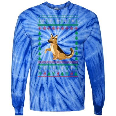 Ger Shepherd Dog Lover Boys Girls Xmas Ugly Sweater Party Gift Tie-Dye Long Sleeve Shirt