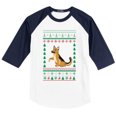 Ger Shepherd Dog Lover Boys Girls Xmas Ugly Sweater Party Gift Baseball Sleeve Shirt