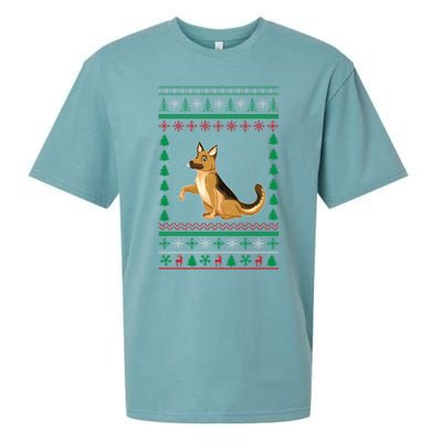 Ger Shepherd Dog Lover Boys Girls Xmas Ugly Sweater Party Gift Sueded Cloud Jersey T-Shirt