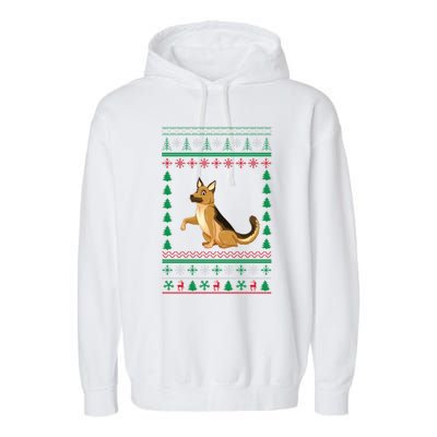 Ger Shepherd Dog Lover Boys Girls Xmas Ugly Sweater Party Gift Garment-Dyed Fleece Hoodie