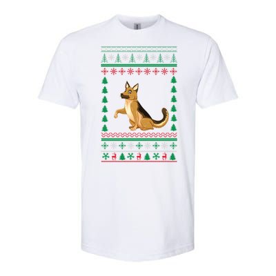 Ger Shepherd Dog Lover Boys Girls Xmas Ugly Sweater Party Gift Softstyle CVC T-Shirt