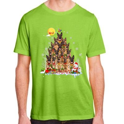 Ger Shepherd Dog Lover Matching Santa Christmas Tree Gift Adult ChromaSoft Performance T-Shirt