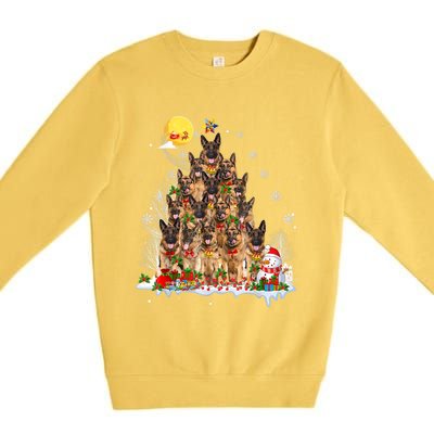 Ger Shepherd Dog Lover Matching Santa Christmas Tree Gift Premium Crewneck Sweatshirt