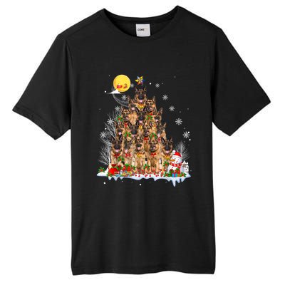 Ger Shepherd Dog Lover Matching Santa Christmas Tree Gift Tall Fusion ChromaSoft Performance T-Shirt