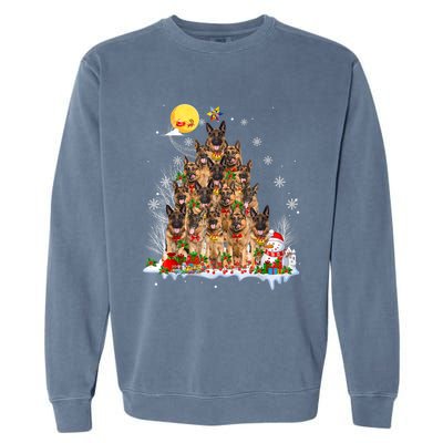 Ger Shepherd Dog Lover Matching Santa Christmas Tree Gift Garment-Dyed Sweatshirt