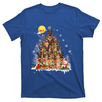 Ger Shepherd Dog Lover Matching Santa Christmas Tree Gift T-Shirt