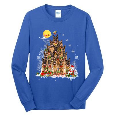 Ger Shepherd Dog Lover Matching Santa Christmas Tree Gift Tall Long Sleeve T-Shirt